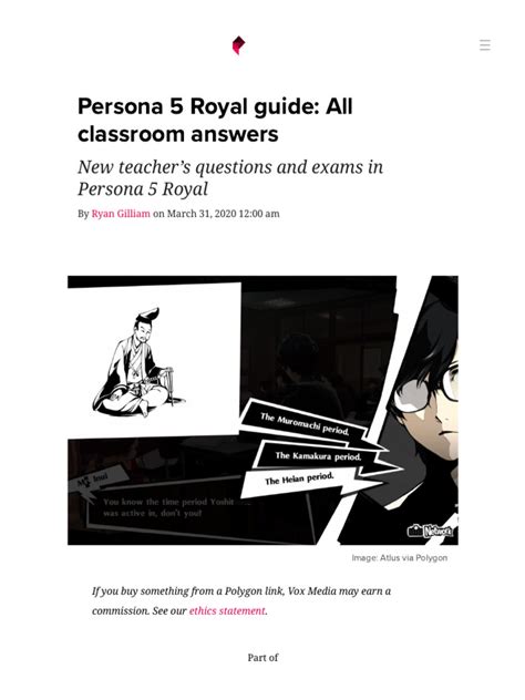 class answers p5r|Persona 5 Royal classroom answers guide .